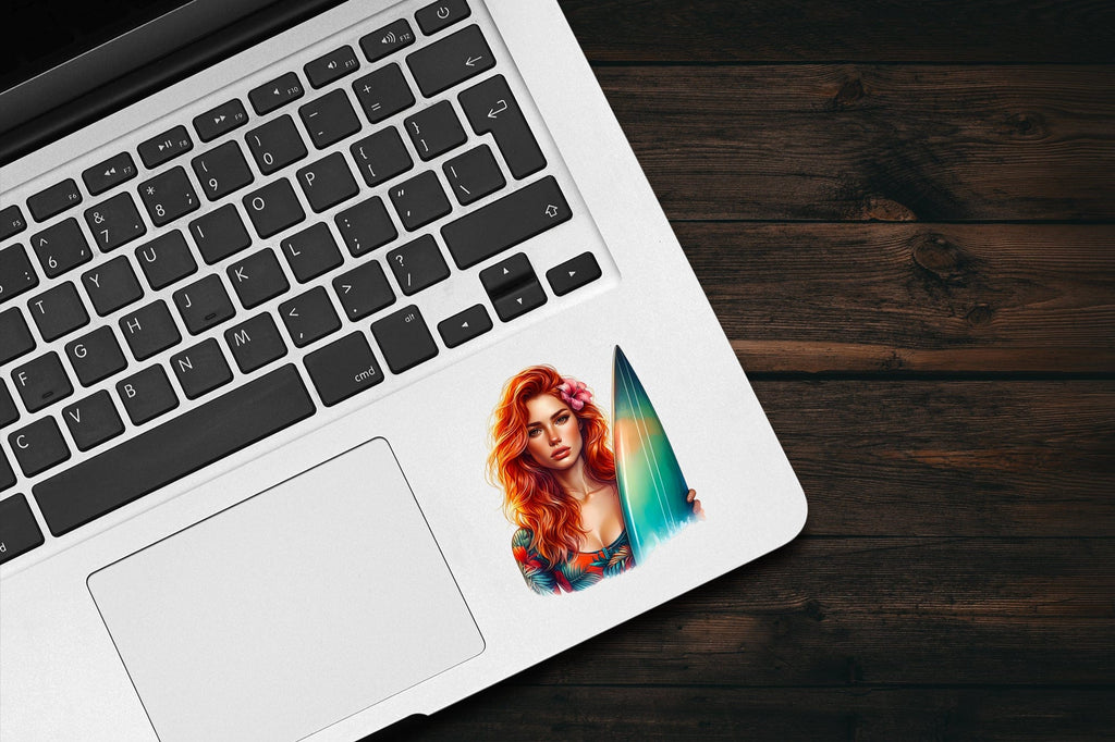 Red Head Surfer Girl Sticker