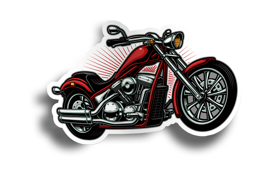 Red Motorcycle Vinyl Sticker