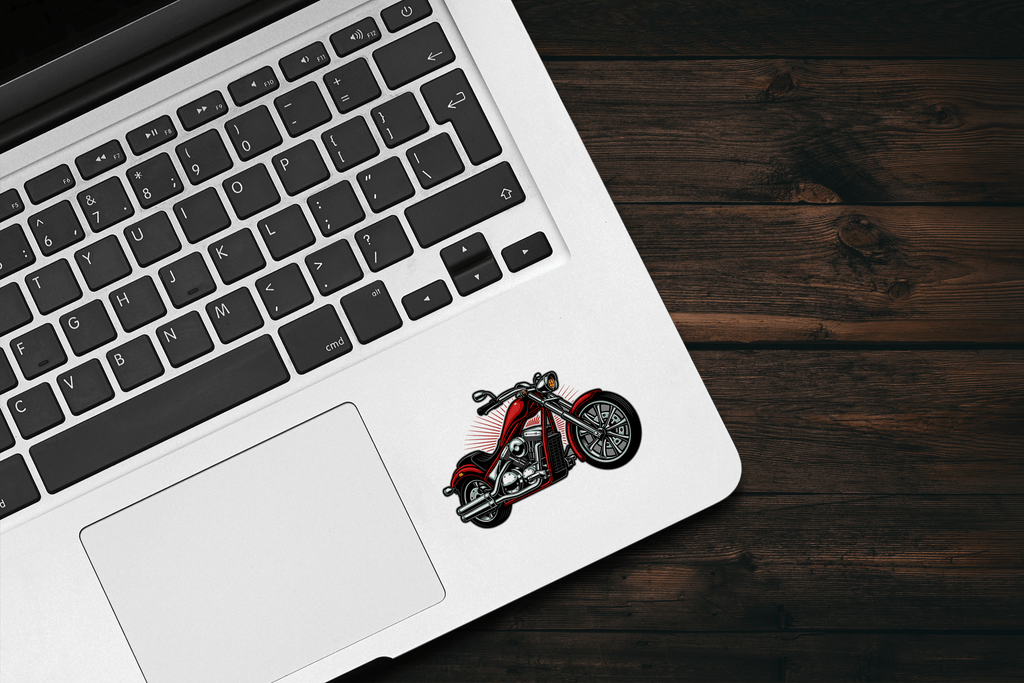 Red Motorcycle Vinyl Sticker