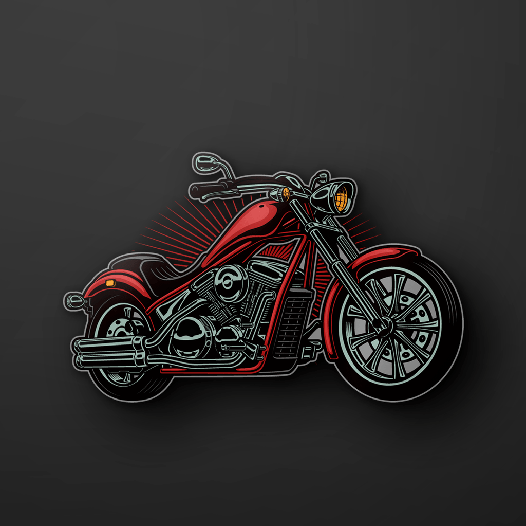 Red Motorcycle Vinyl Sticker