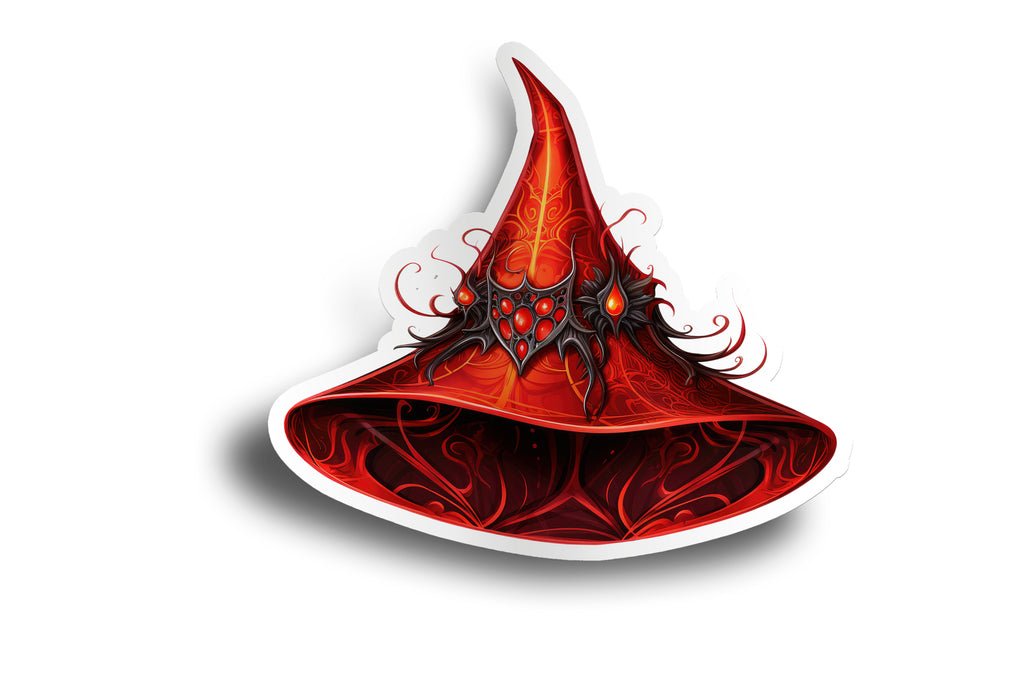 Red Witch Hat Sticker