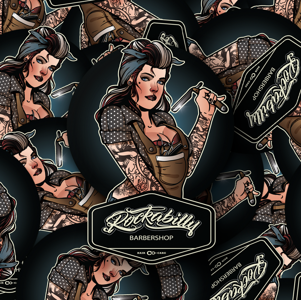 Rockabilly Girl Barber Sticker