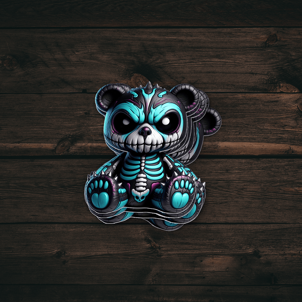 Scary Beary Skeleton Sticker