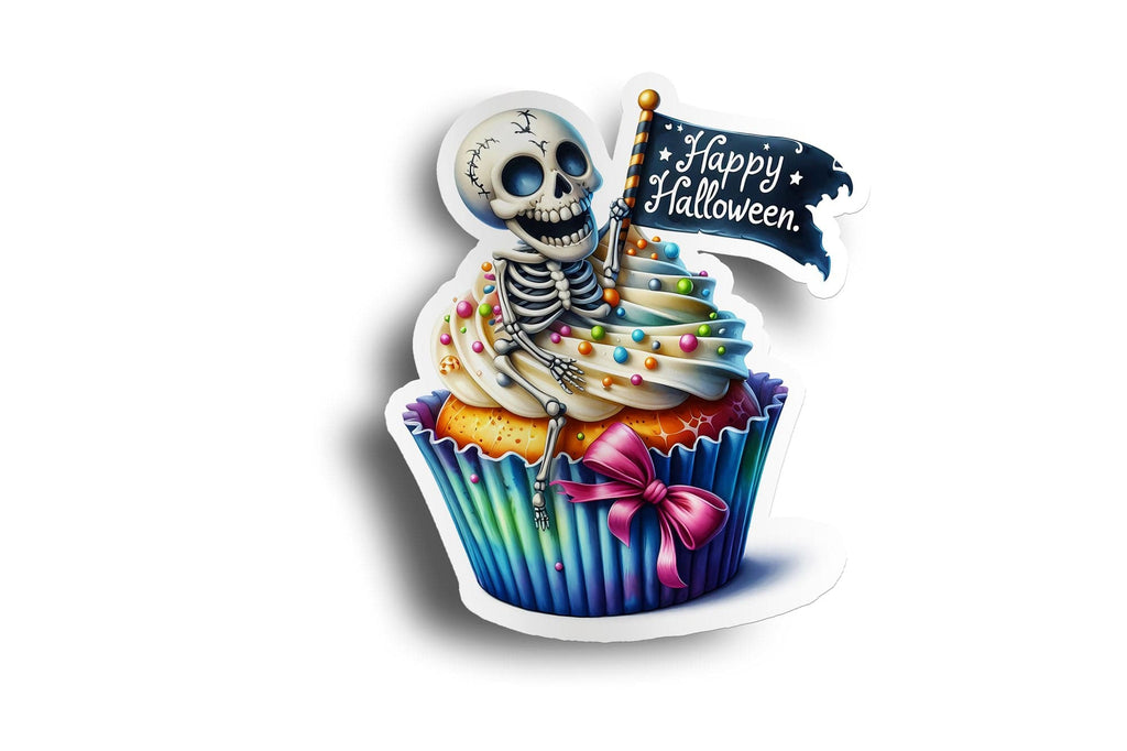 Skeleton Cupcake Sticker