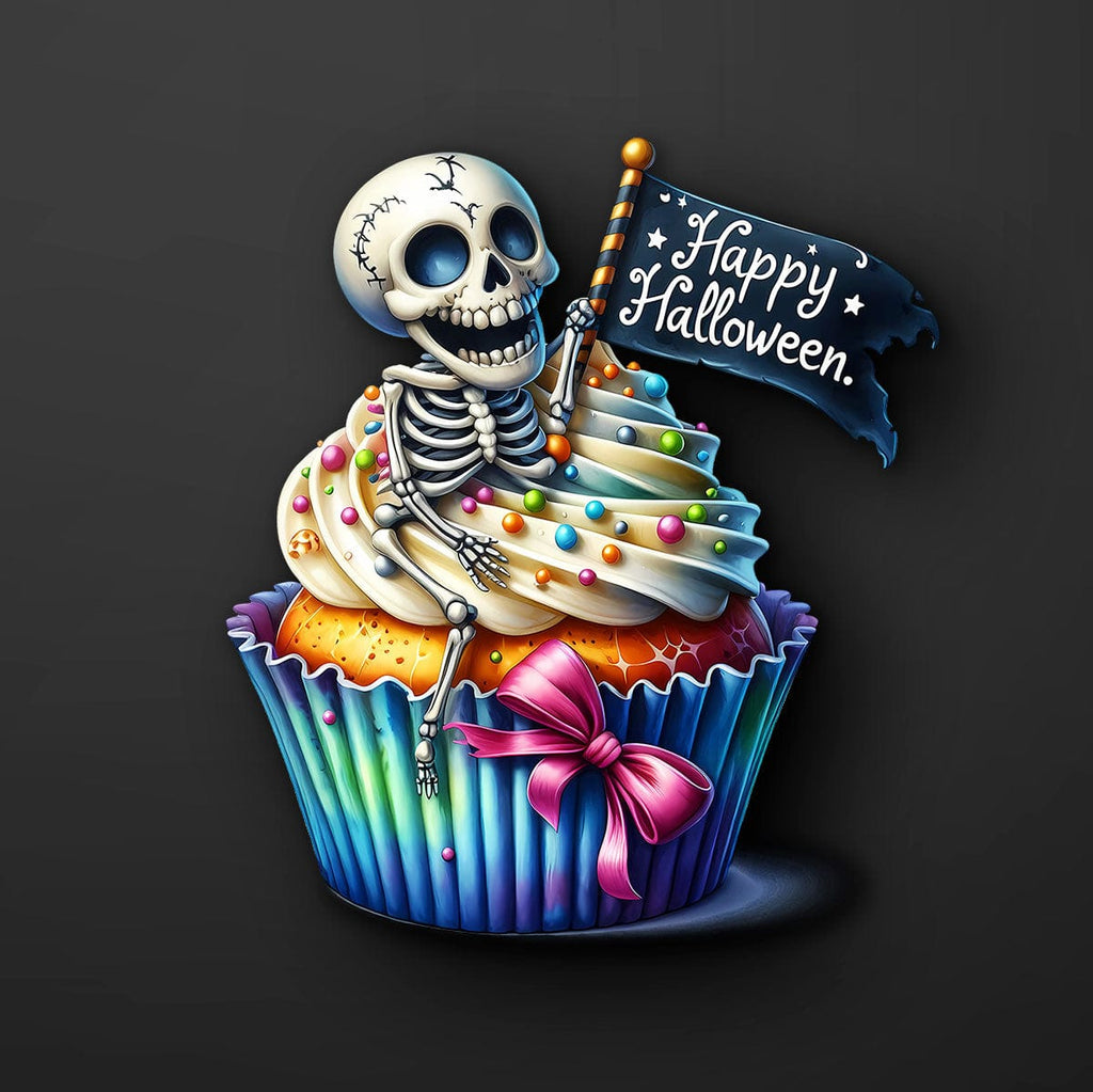 Skeleton Cupcake Sticker