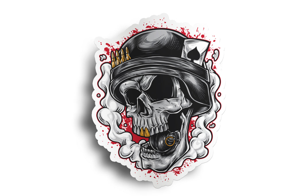 Biker Skull Sticker