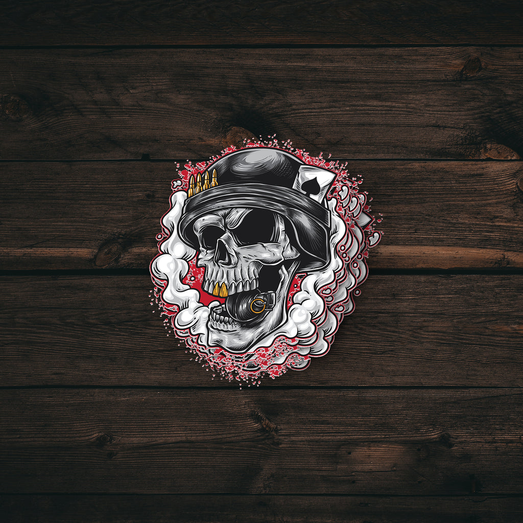 Biker Skull Sticker