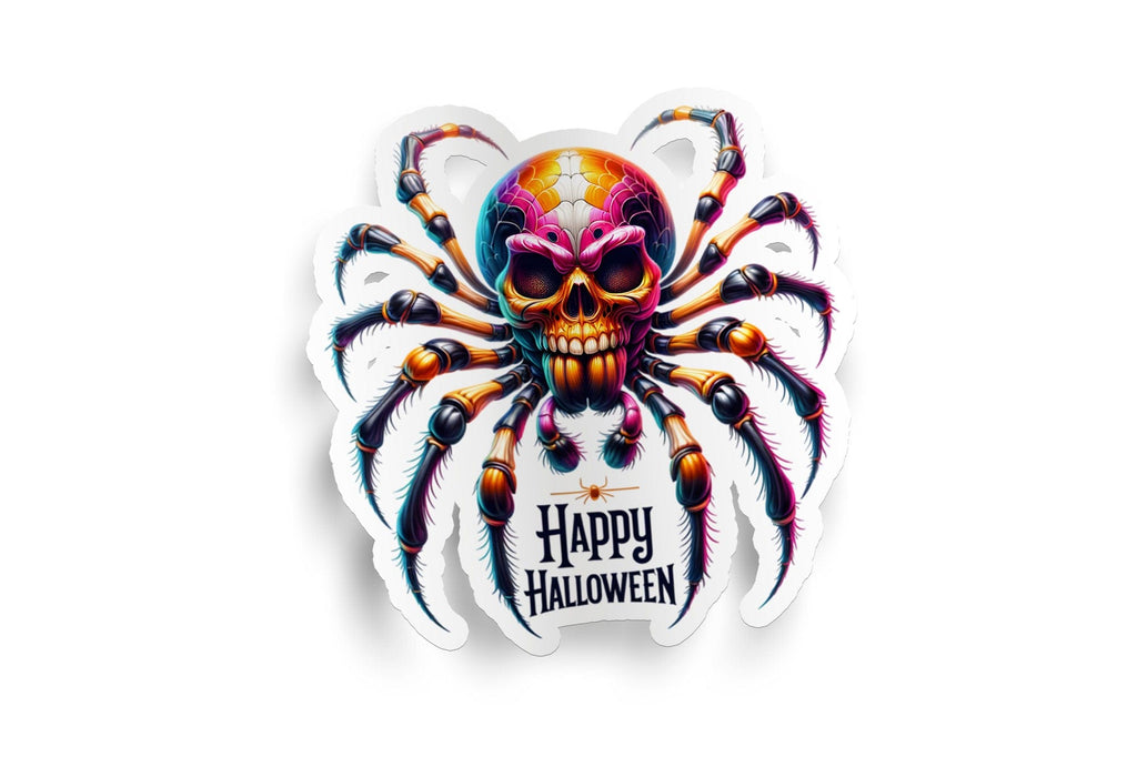 Spider Skull Halloween Sticker