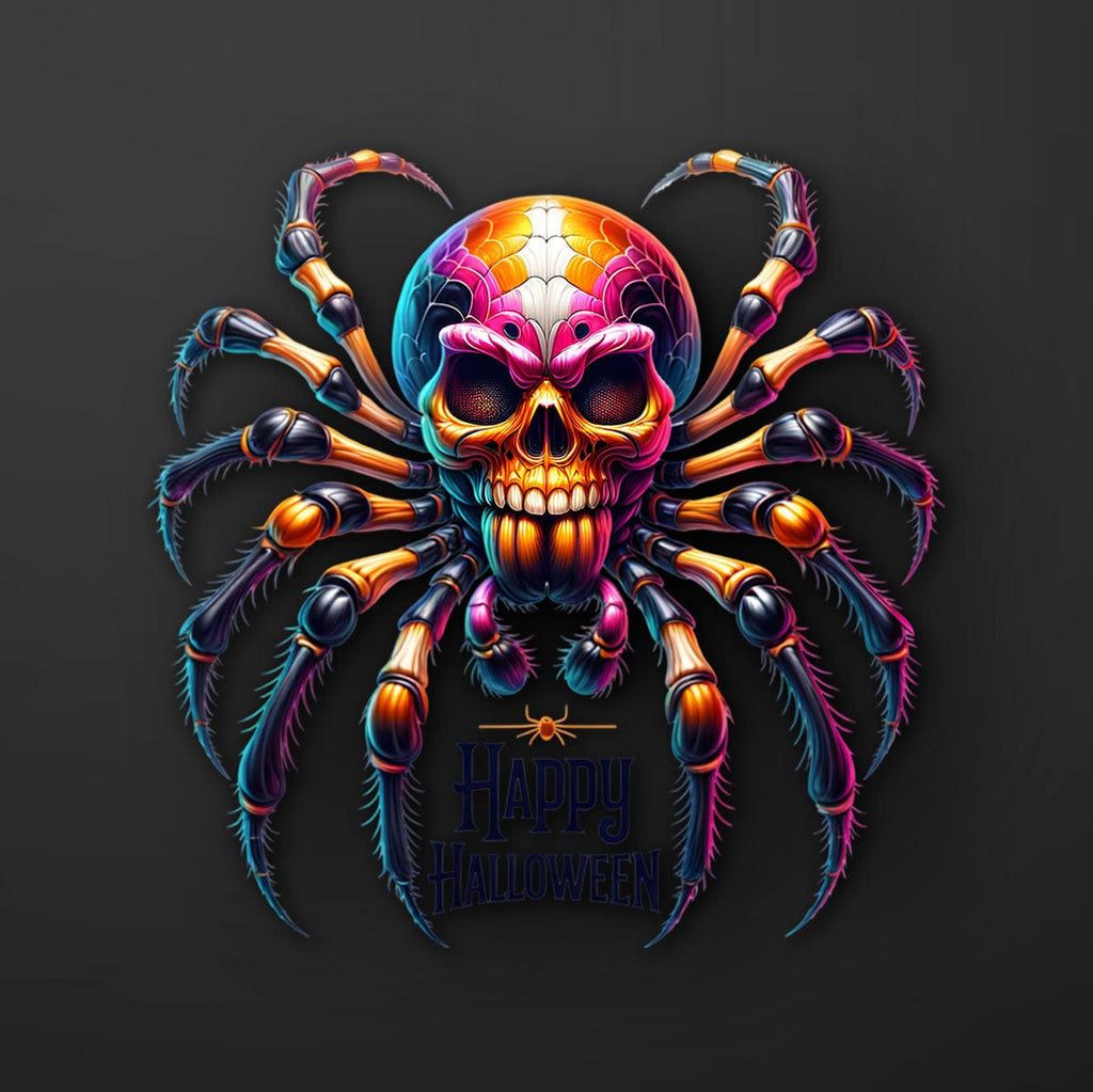 Spider Skull Halloween Sticker