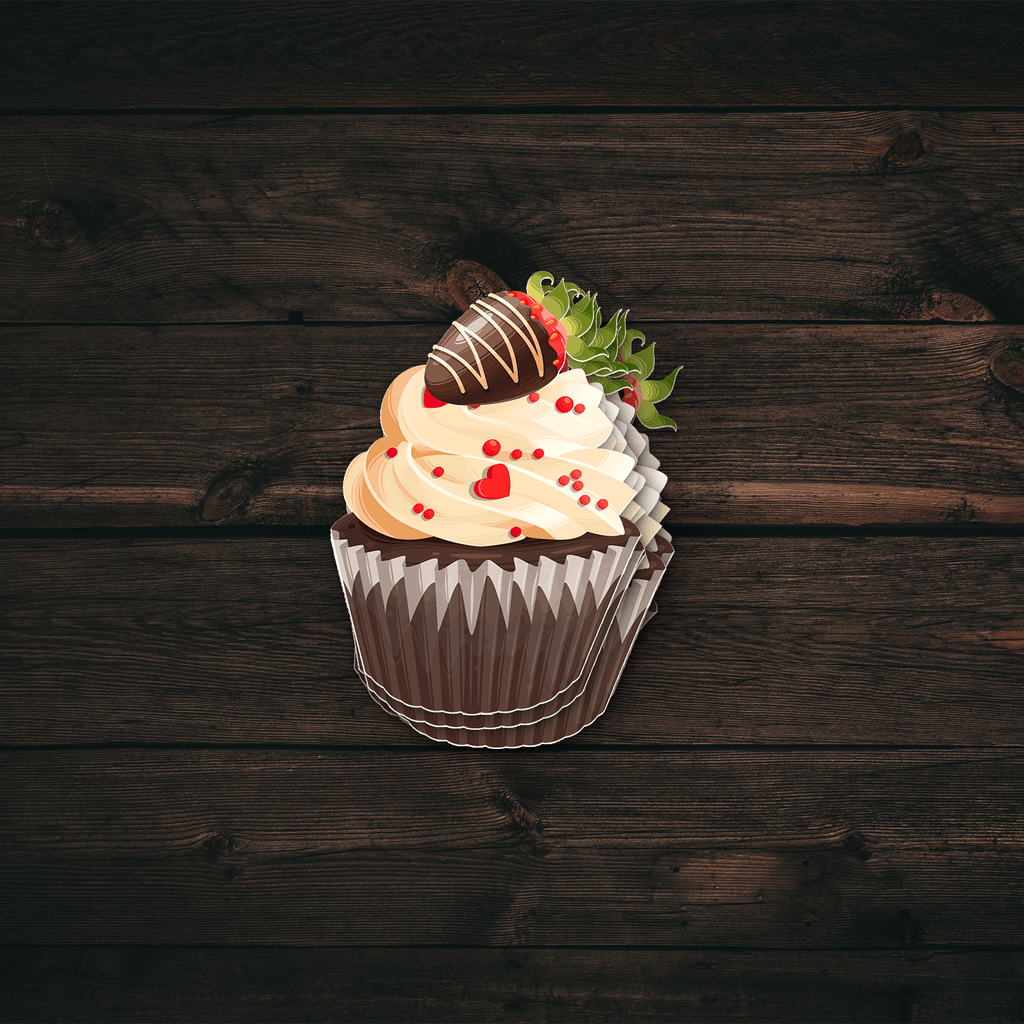 Chocolate Strawberry Cupcake Sticker