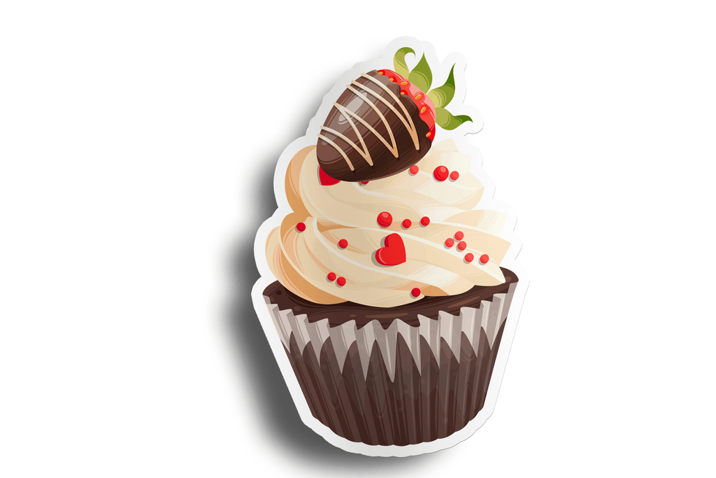 Chocolate Strawberry Cupcake Sticker