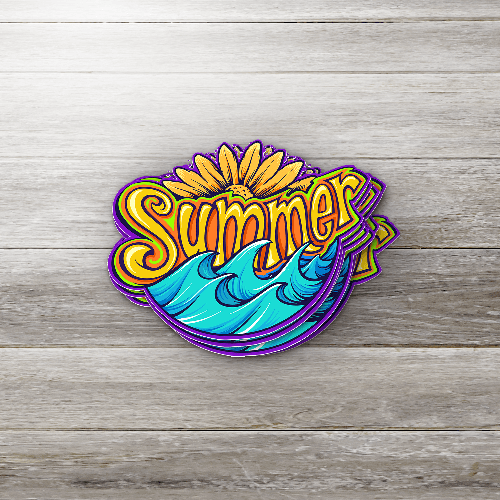 Sunflower Summer Wave Sticker