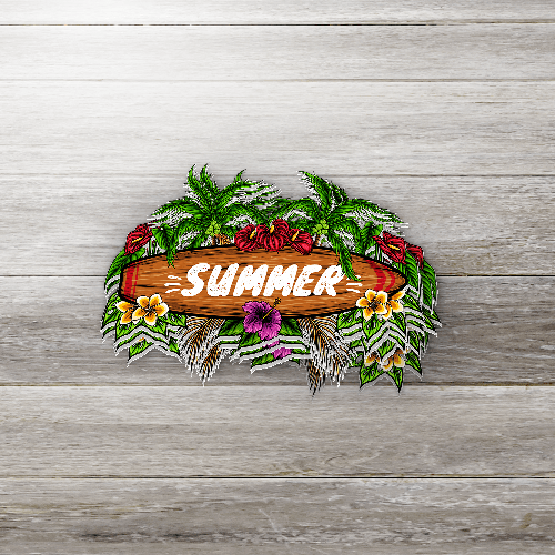 Summer Surfboard Sticker