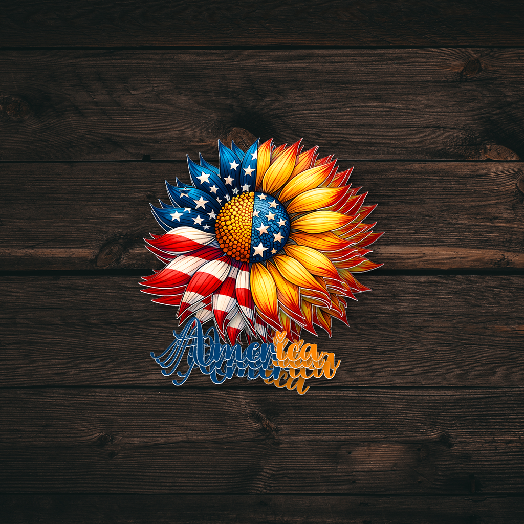 Sunflower 4th of July Sticker