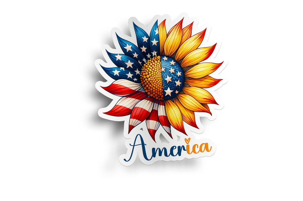 Sunflower 4th of July Sticker