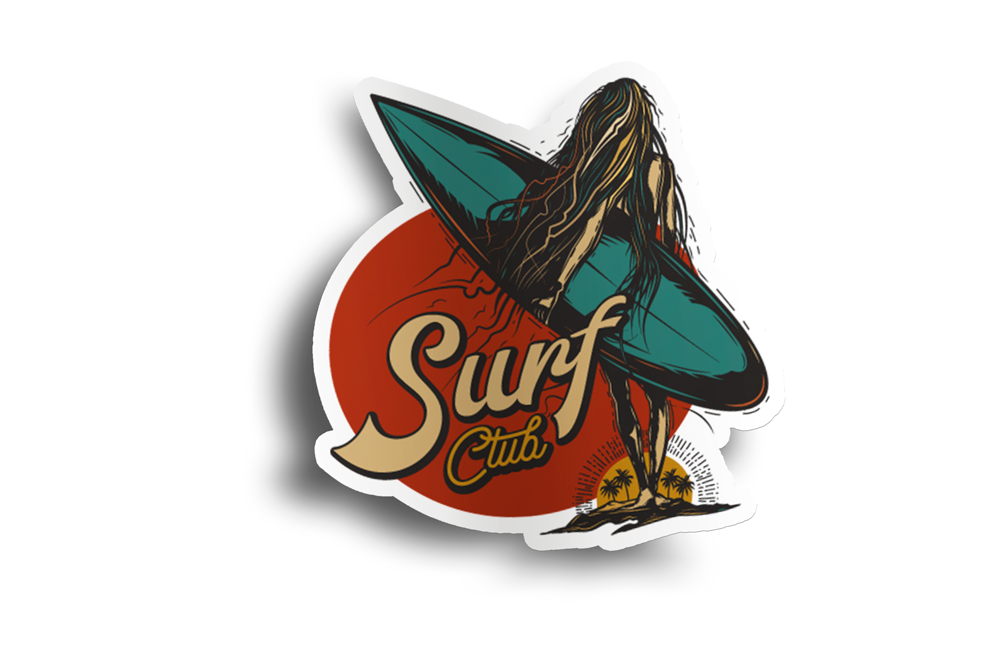 Surf Club Surfing Sticker