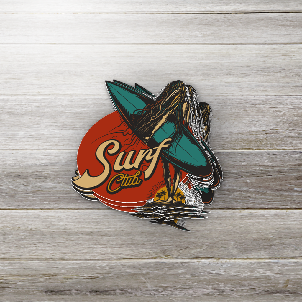 Surf Club Surfing Sticker