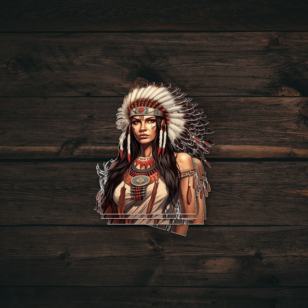 Tribal Native Girl Sticker