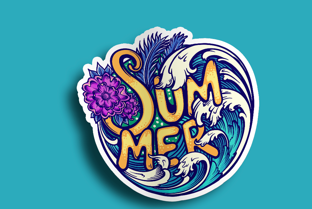 Tropical Summer Wave Sticker