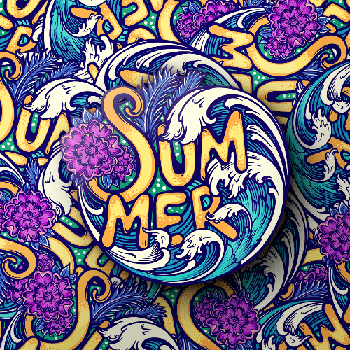 Tropical Summer Wave Sticker