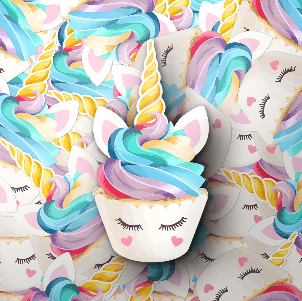 Unicorn Cupcake Sticker