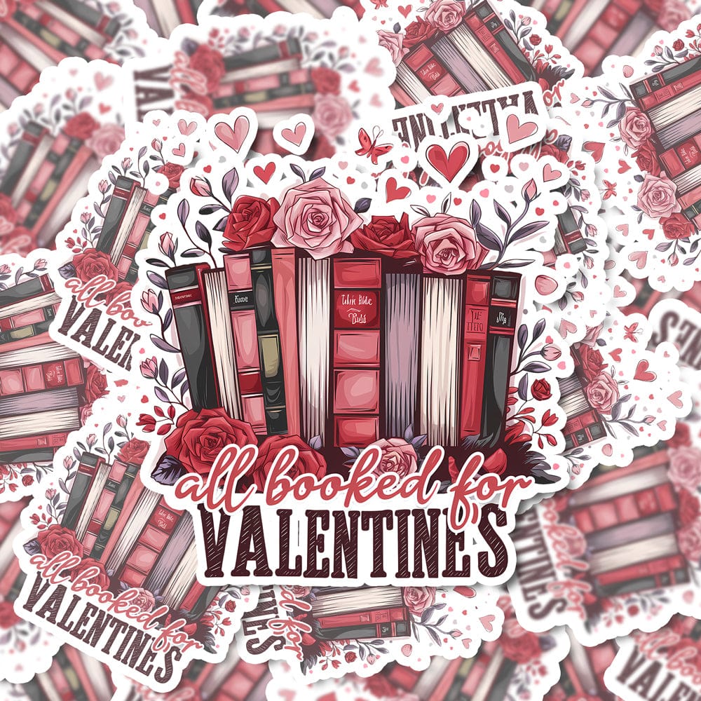 All Booked Up Valentine Sticker