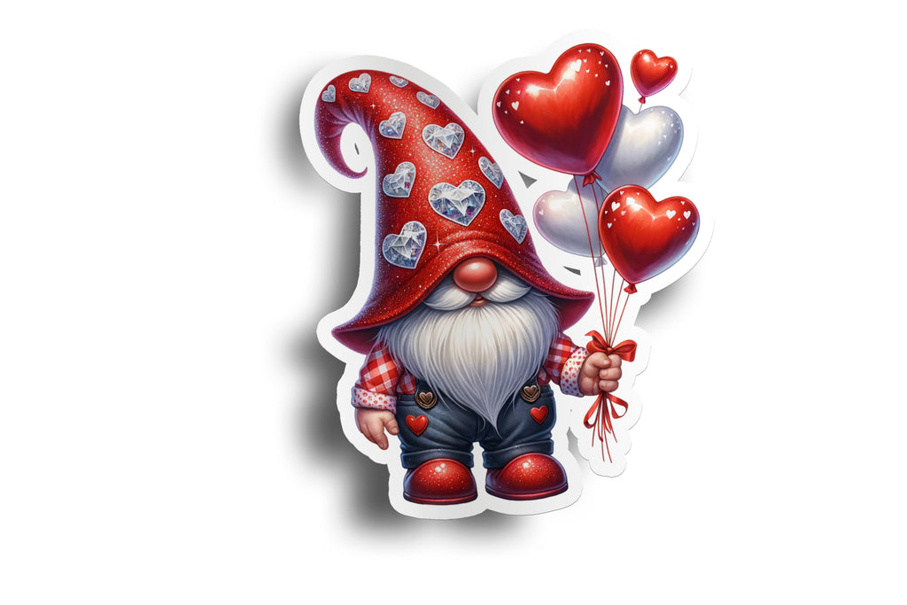 Gnome Valentine Balloon Sticker