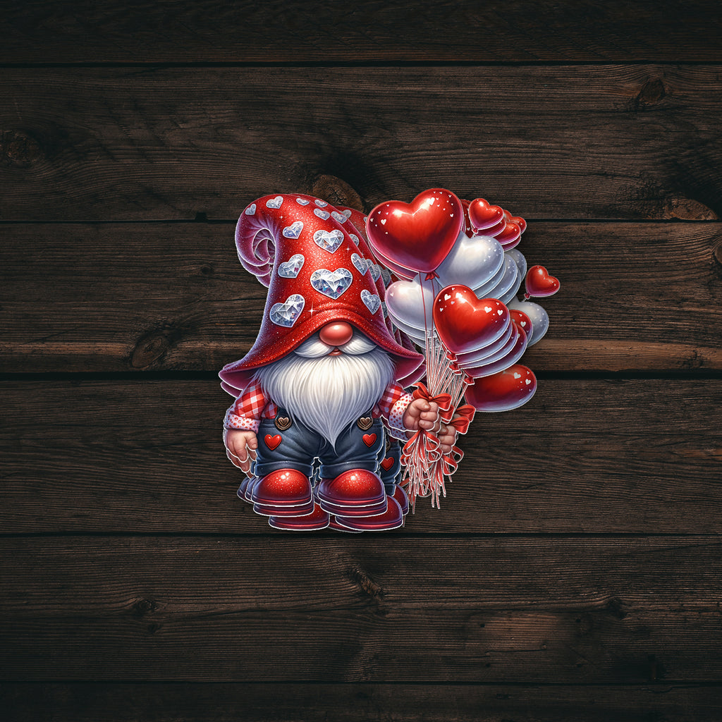 Gnome Valentine Balloon Sticker