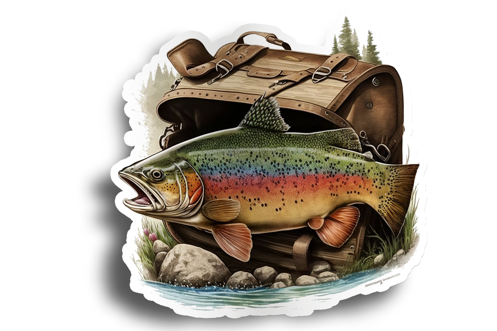 Vintage Fly Fishing Sticker 