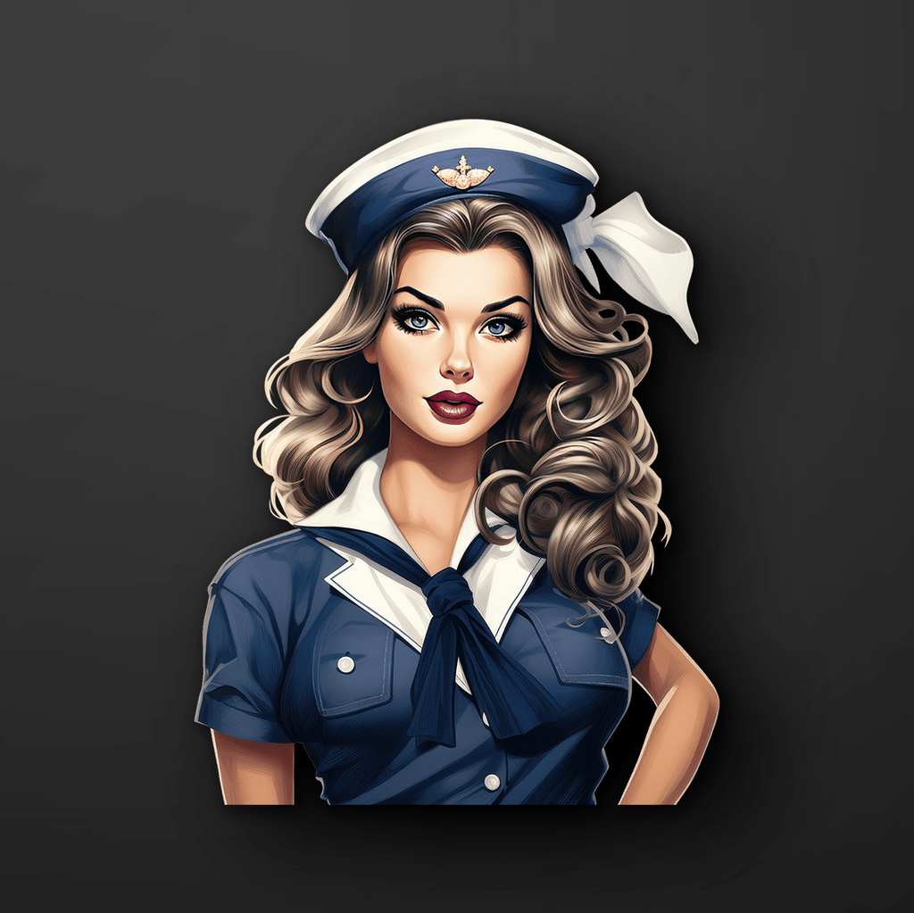 Pin-Up Navy Girl Sticker