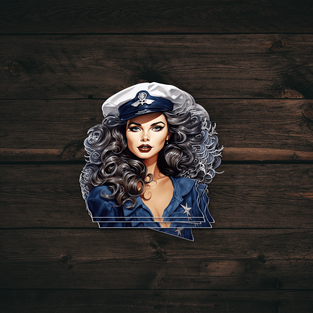 Vintage Navy Pin-Up Girl Sticker