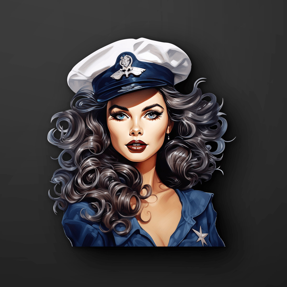 Vintage Navy Pin-Up Girl Sticker – Piggy Print Stickers