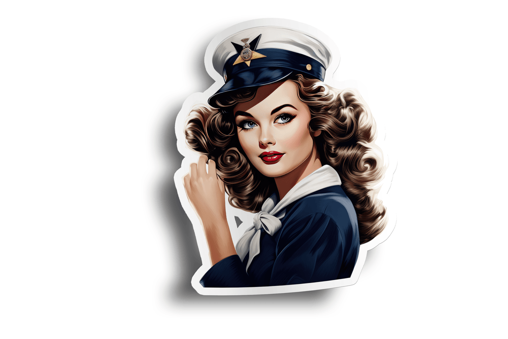 Navy Pin-Up Girl Sticker