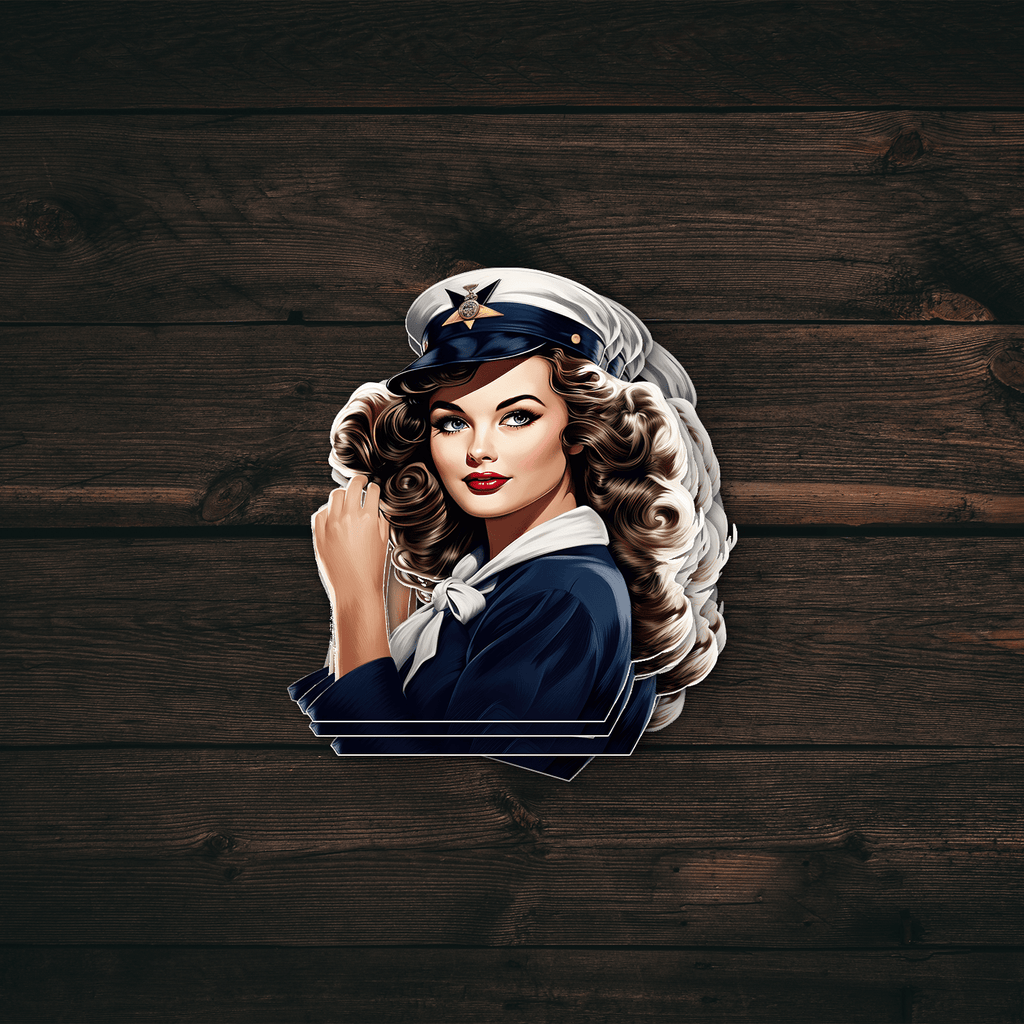 Navy Pin-Up Girl Sticker