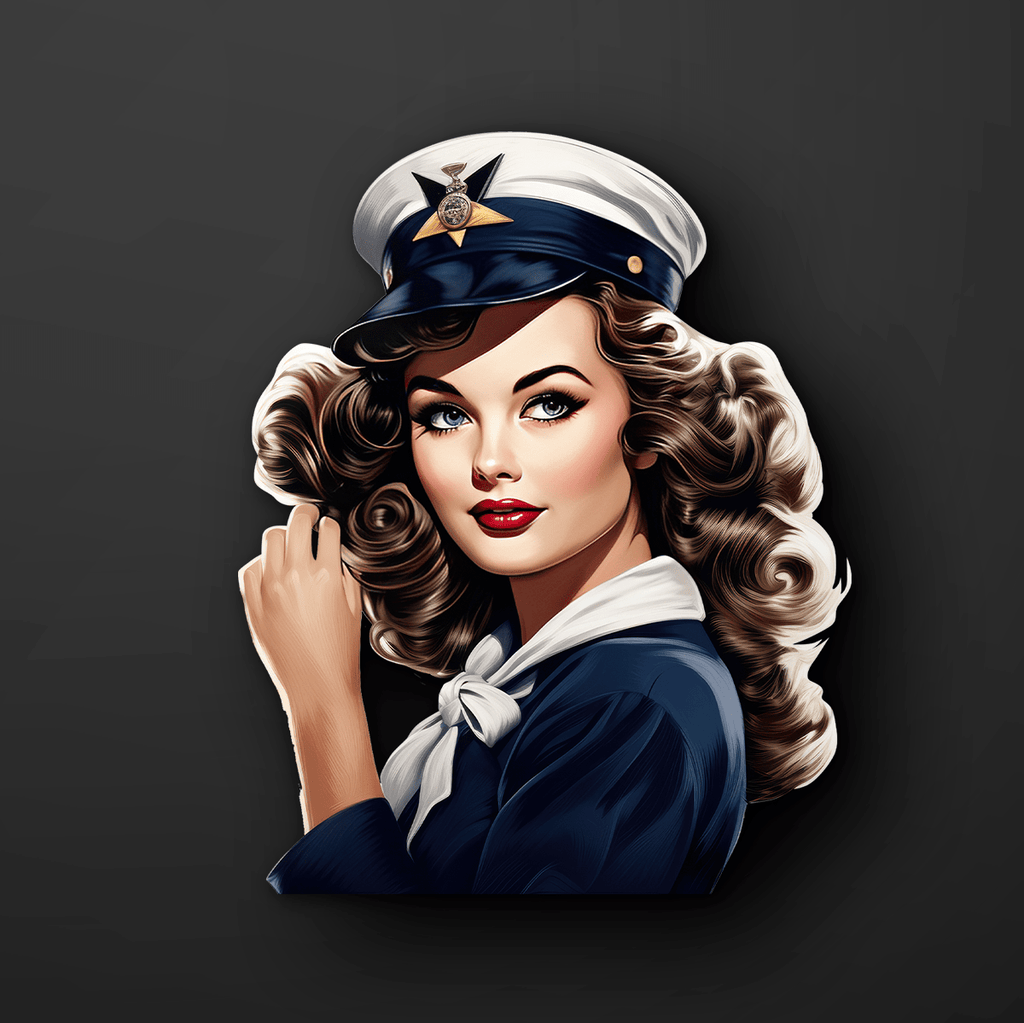 Navy Pin-Up Girl Sticker