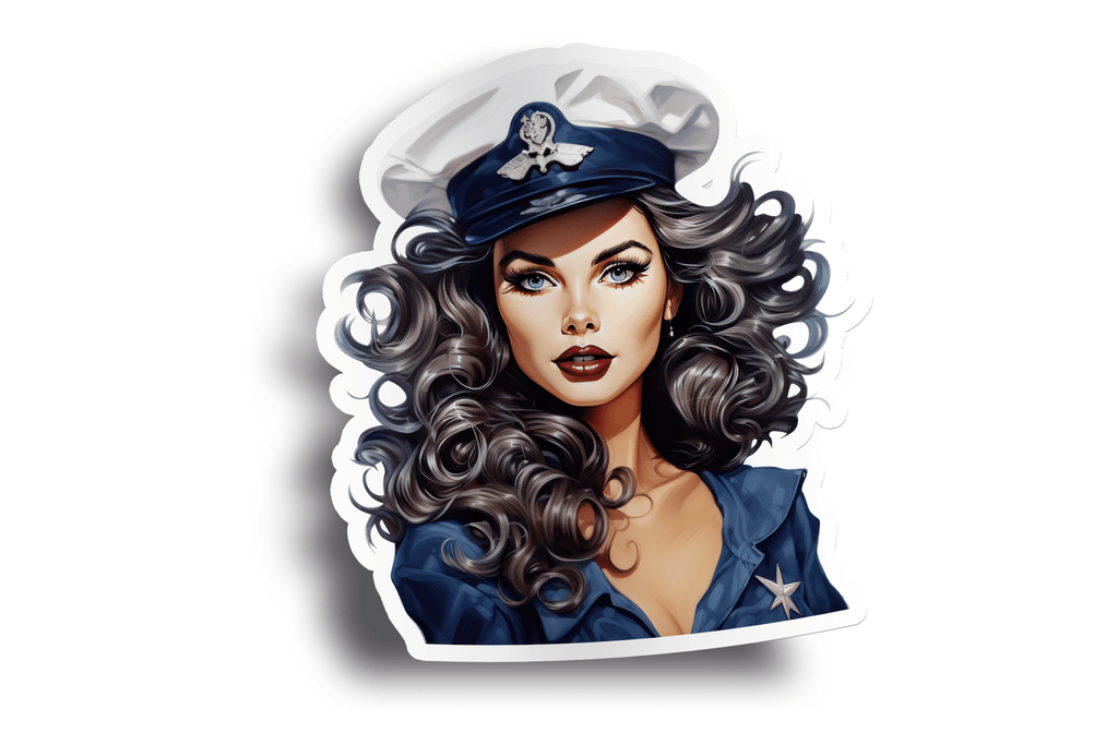 Vintage Navy Pin-Up Girl Sticker