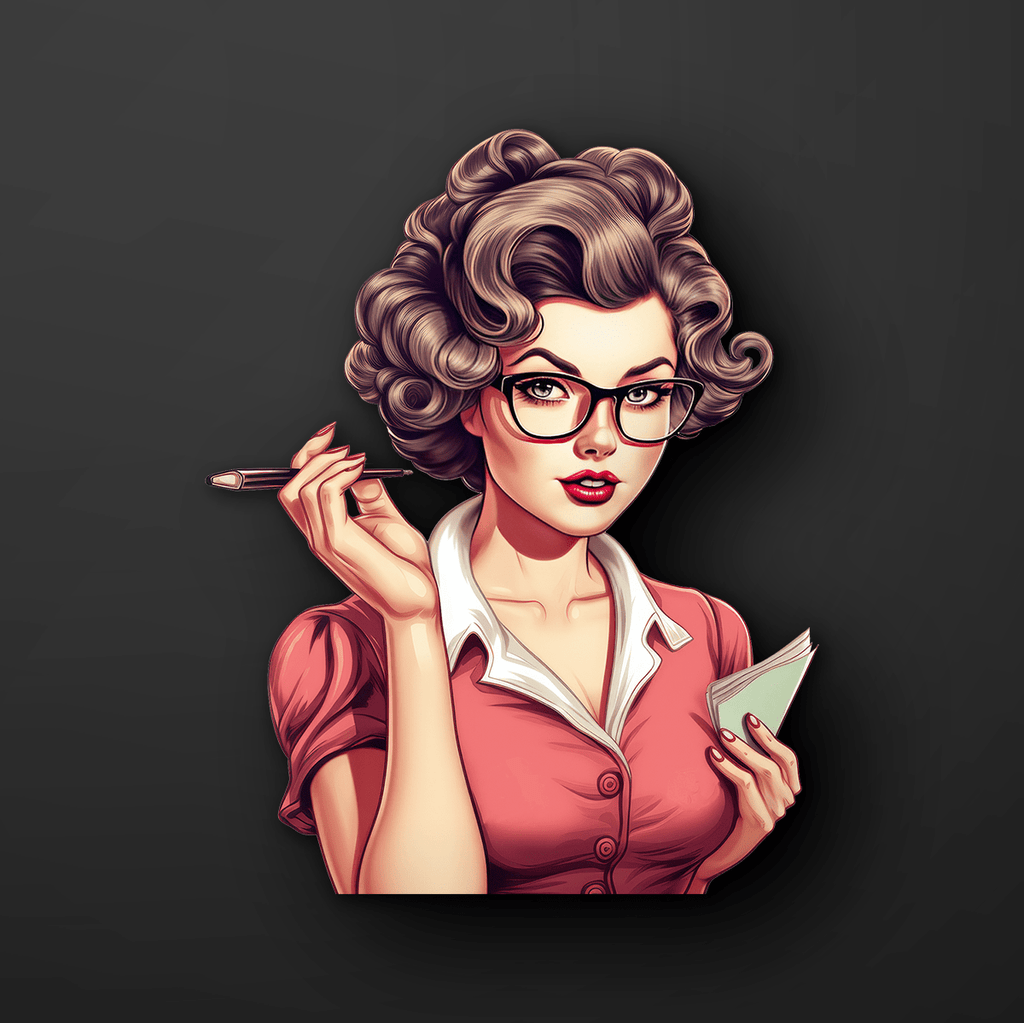 Vintage Teacher Pin-Up Sticker