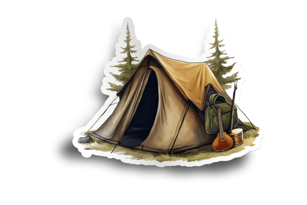 Vintage Tent Clear Sticker