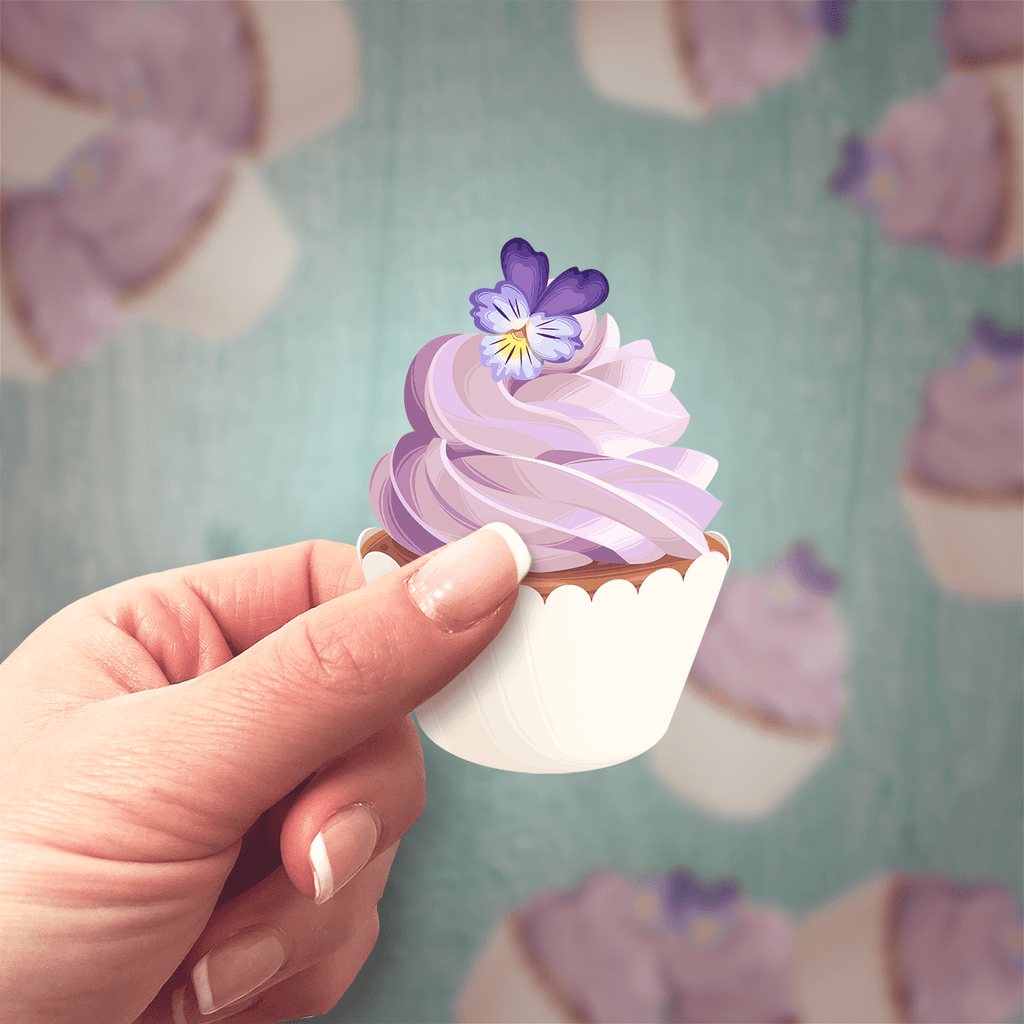 Violet Cupcake Sticker